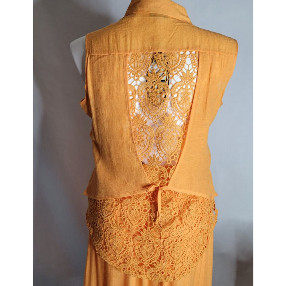 Zucar Orange Lace Skirt Set M - Picture 5 of 7